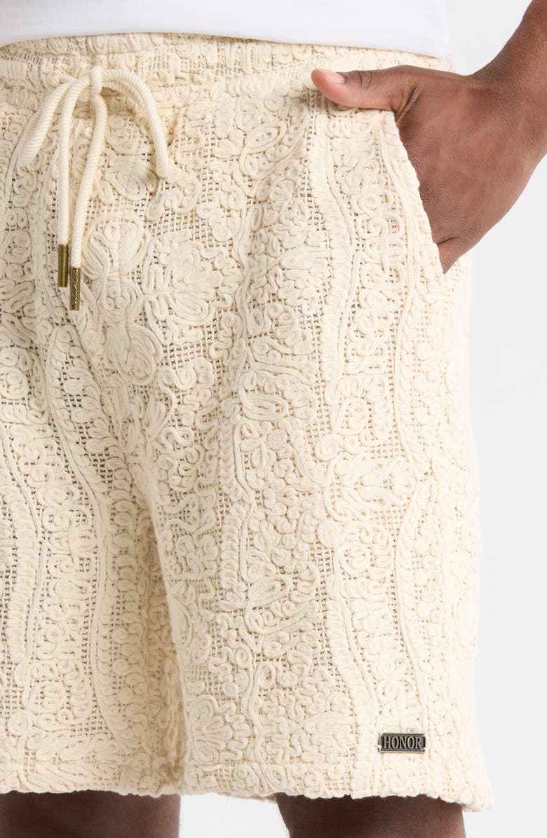 HONOR THE GIFT Mind Maze Lace Knit Shorts, Alternate, color, Natural