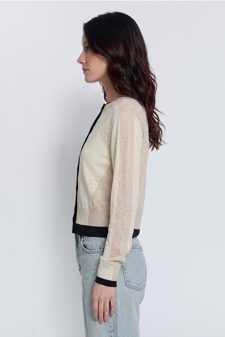 Quinn Colorblocked Sheer Cardigan, Alternate, color, NEUTRAL COMBO