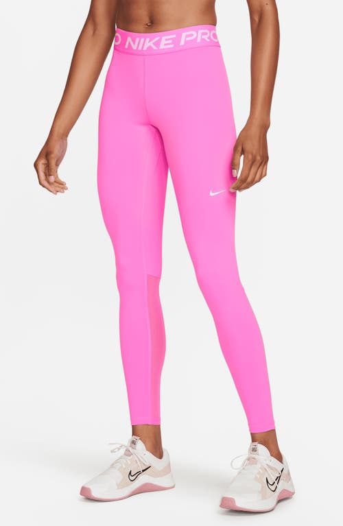 Nike Pro Mid Rise Leggings In Pink