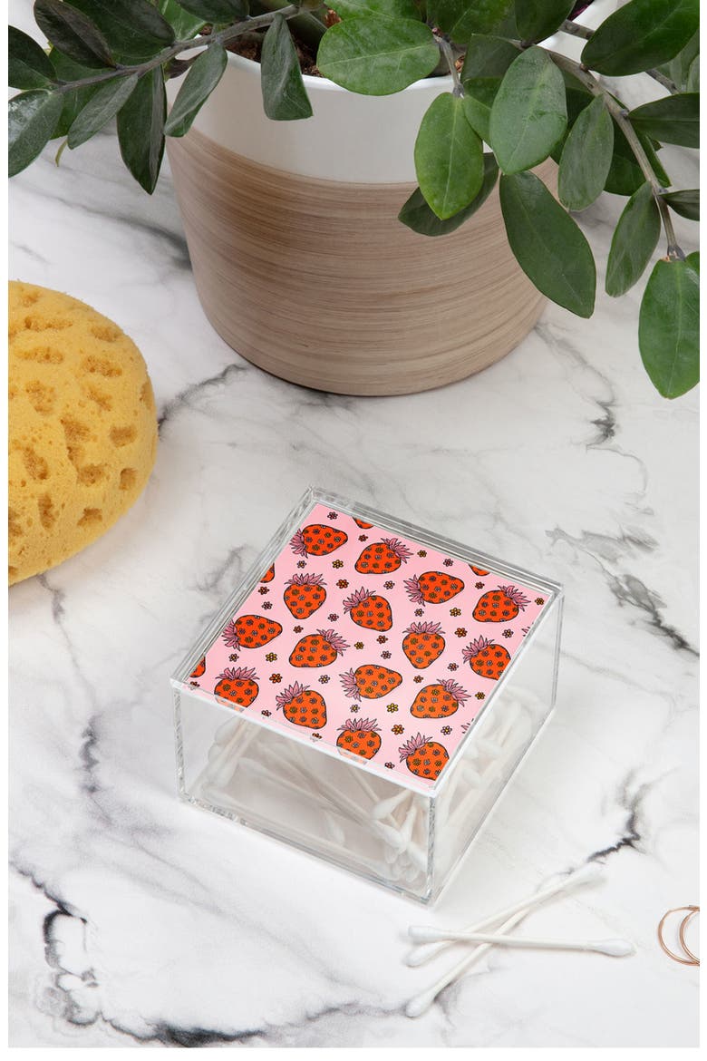Doodle by Meg Flower Strawberry Acrylic Box, Alternate, color, MULTI