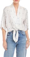 FIFTEEN TWENTY Bernice Floral Stripe Tie-Front Top