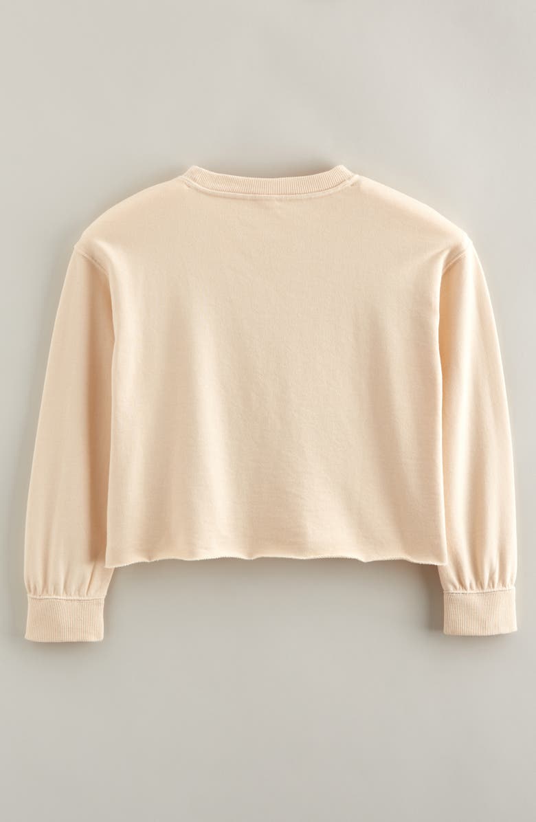 Treasure & Bond Kids' Graphic Raw Hem Crop Crewneck Sweatshirt, Alternate, color, Beige Blush Def Leppard