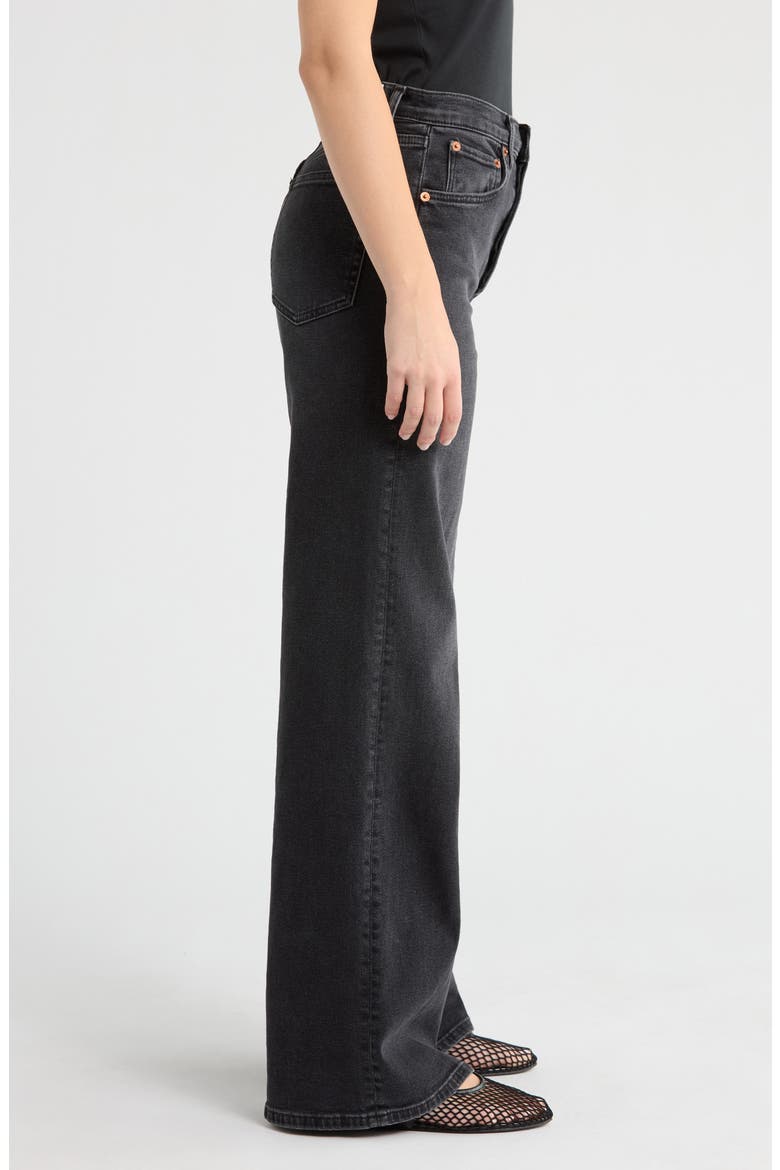 High Waist Wide Leg Jeans, Alternate, color, WASHED NOIR