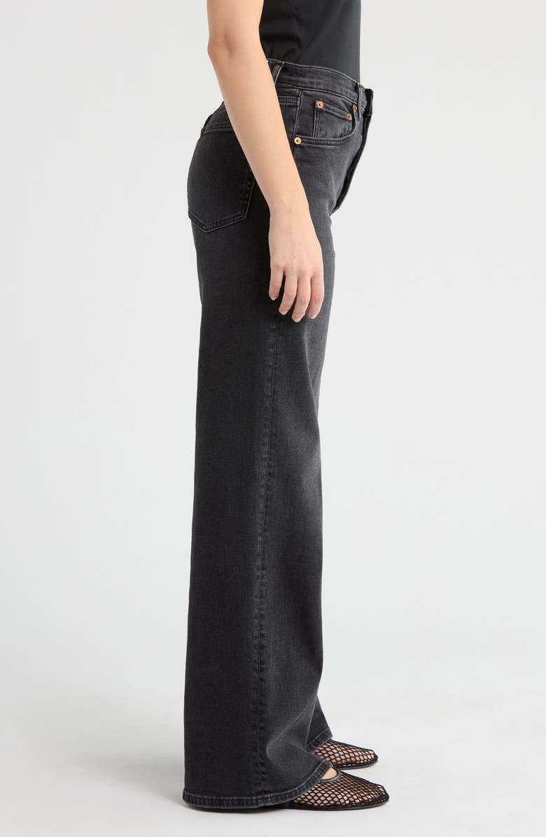 Re/Done High Waist Wide Leg Jeans, Alternate, color, Washed Noir