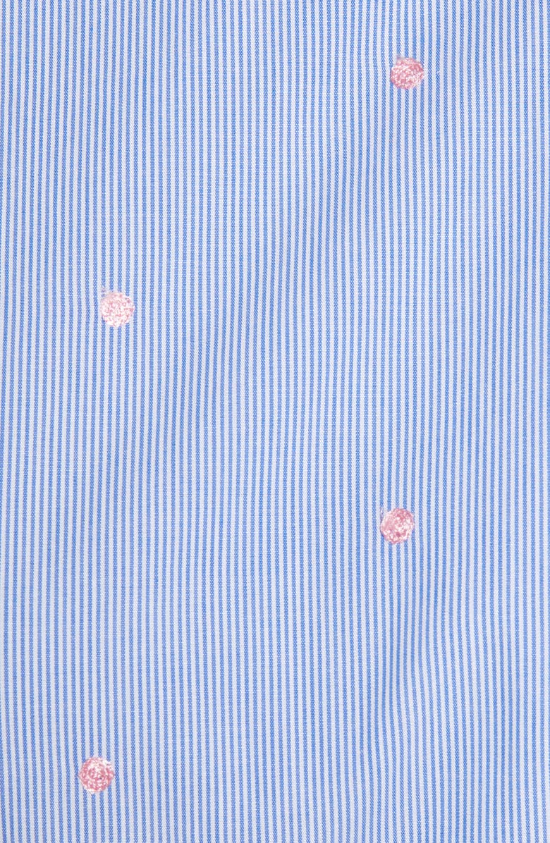 1901 Pinstripe Embroidered Sleeveless Cotton Poplin Dress, Alternate, color, 