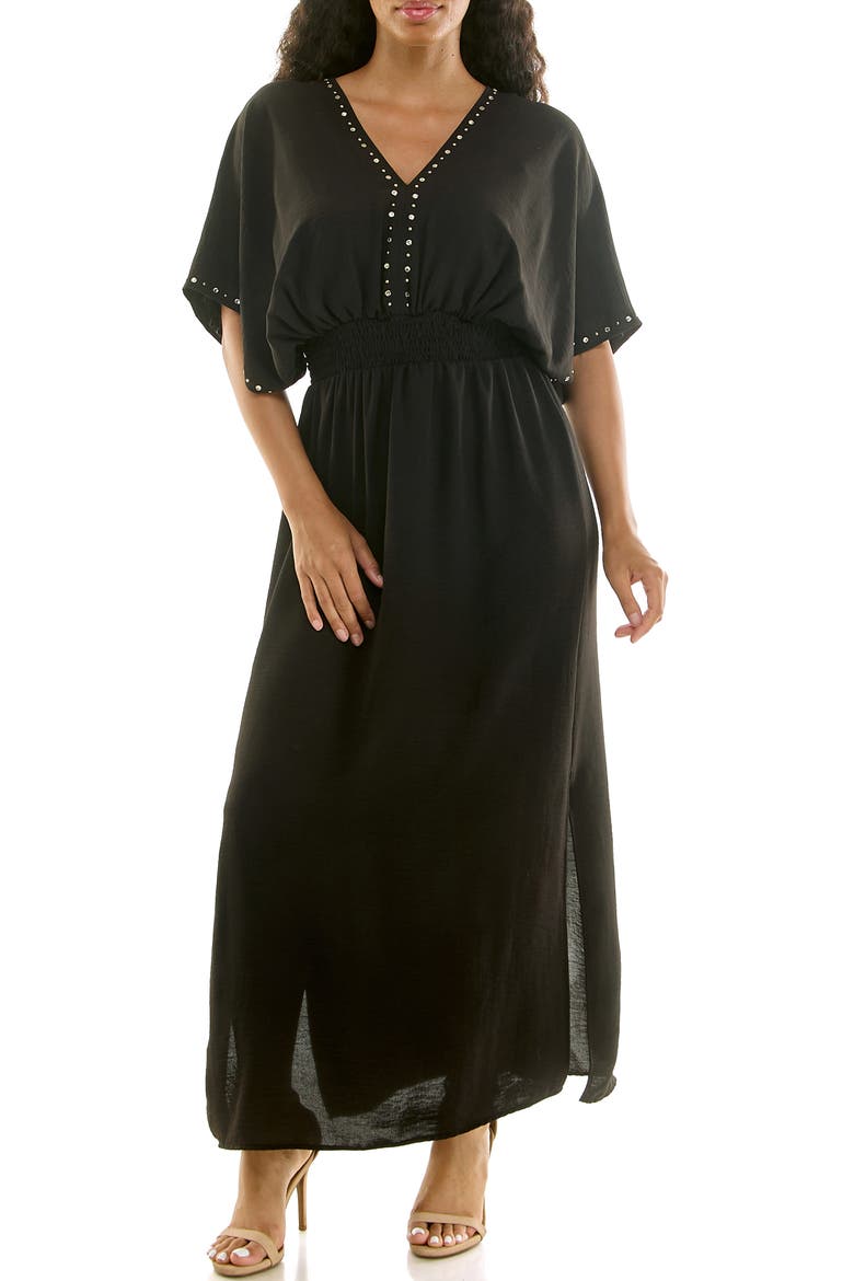 Crystal Maxi Dress, Main, color, BLACK