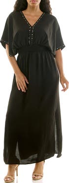 Nina Leonard Crystal Maxi Dress