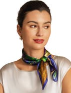 SILKSILKY Pure silk colored square scarf