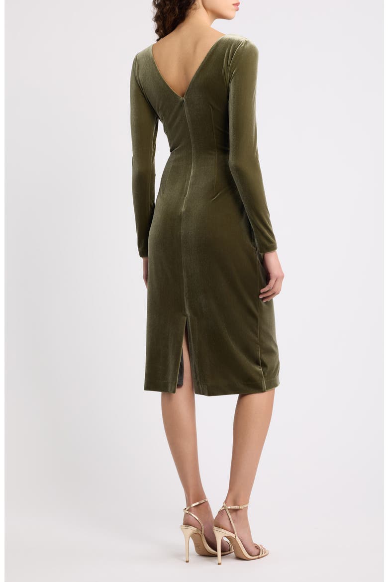 Bateau Neck Velvet Sheath Dress, Alternate, color, OLIVE