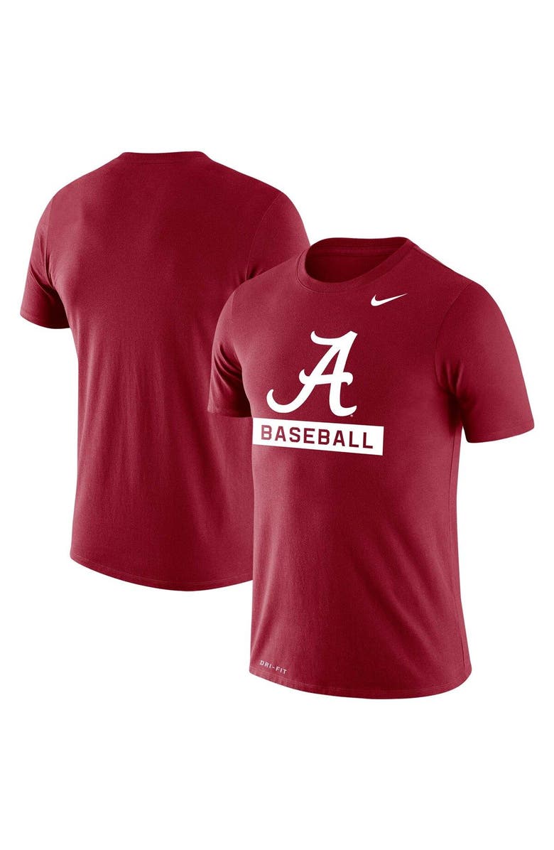 Nike Men's Nike Crimson Alabama Crimson Tide Baseball Logo Stack Legend Performance T-Shirt, Main, color, 