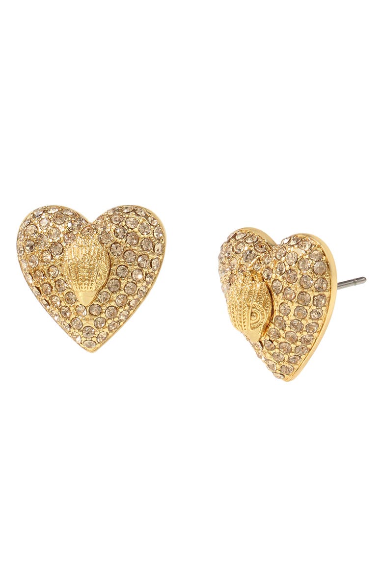 Kurt Geiger London Pavé Heart Stud Earrings, Main, color,