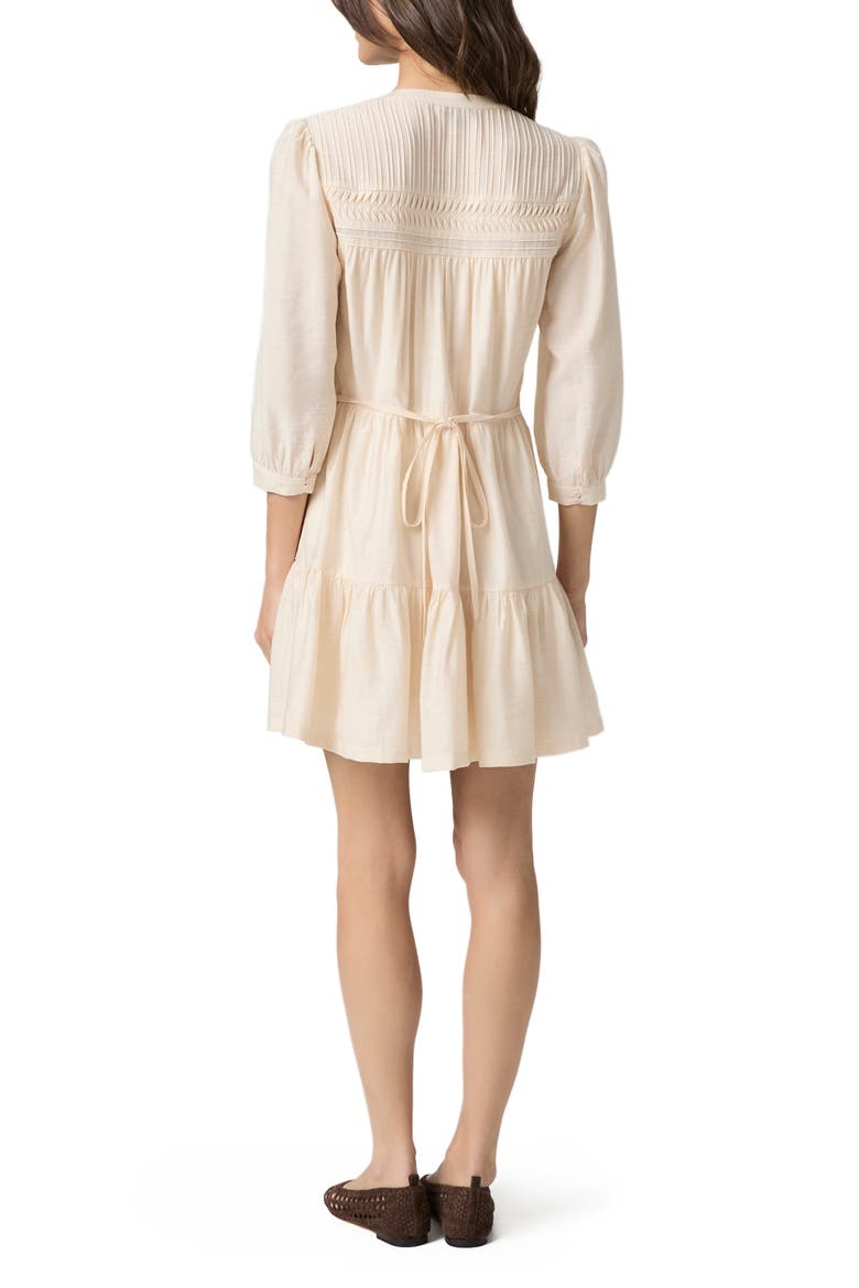 Fiume Texture Tie Back Tiered Dress, Alternate, color, OYSTER WHITE