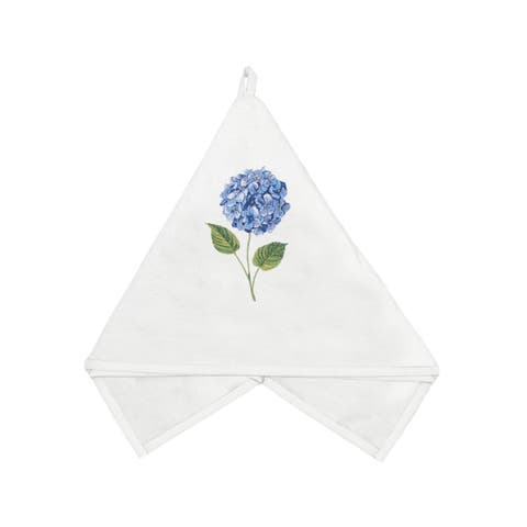 Blooming Blue Hydrangea Floral 100% Cotton Terrycloth Towel