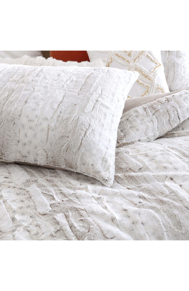 Peri Home Snow Leopard Faux Fur Comforter & Shams Set, Alternate, color, Ivory