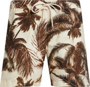 Moncler Palm Print Swim Trunks