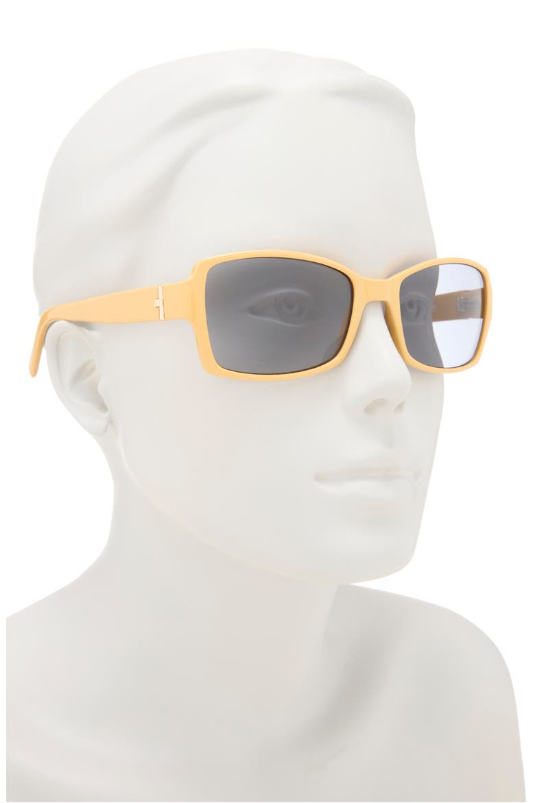 Trance 56mm Rectangular Sunglasses, Alternate, color, MUSTARD PUTTY