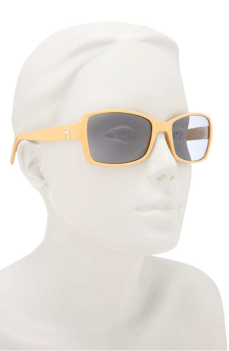 Le Specs Trance 56mm Rectangular Sunglasses, Alternate, color, Mustard Putty
