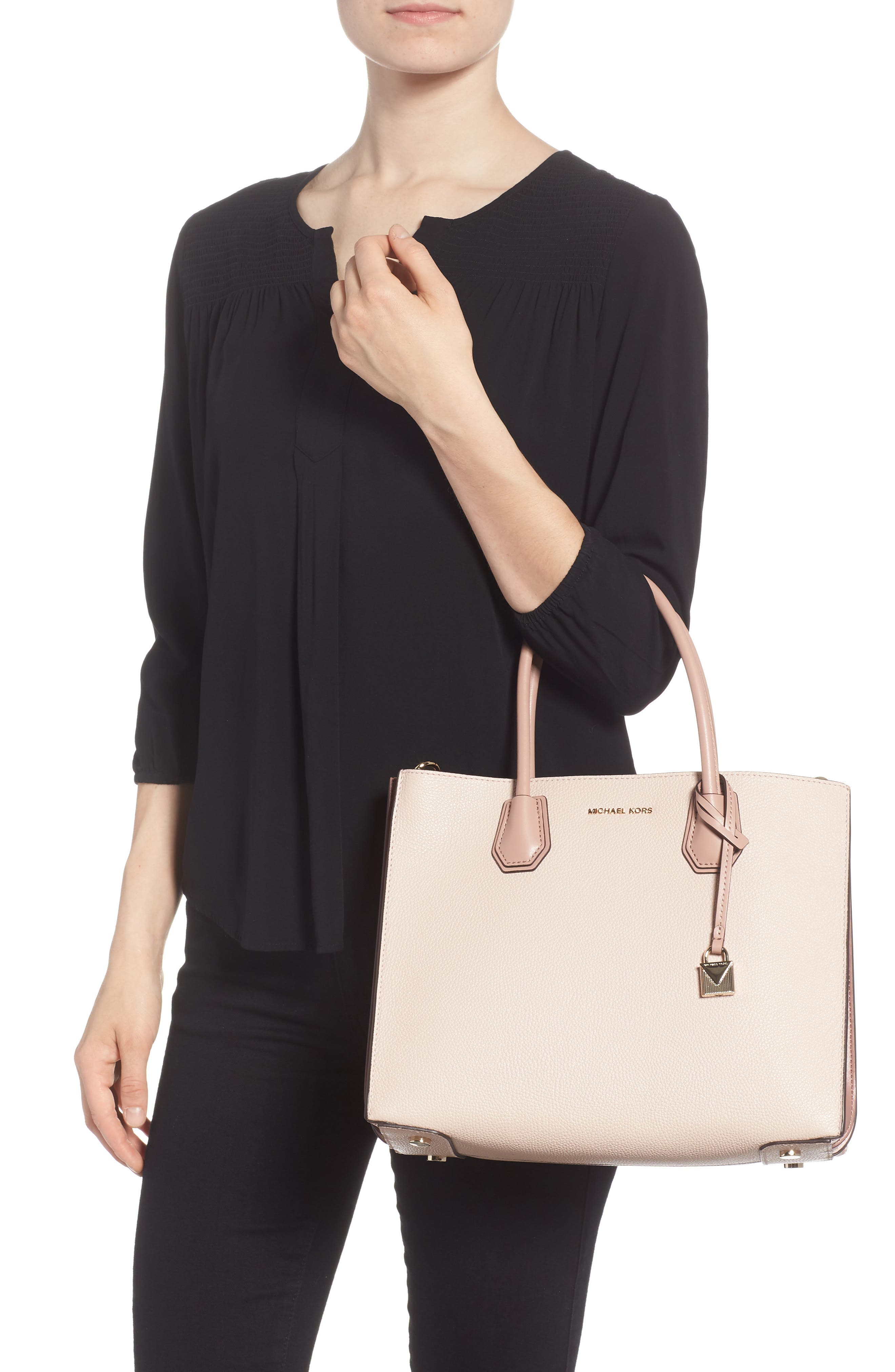Large Mercer Leather Tote, Alternate, color, SOFT PINK