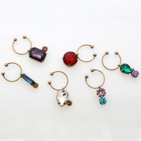 Jeweled wine charms, set of 6