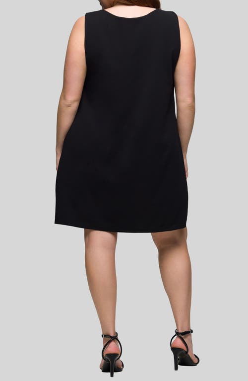 24seven Comfort Apparel Plus Size Sleeveless Mini Shift Dress In Black