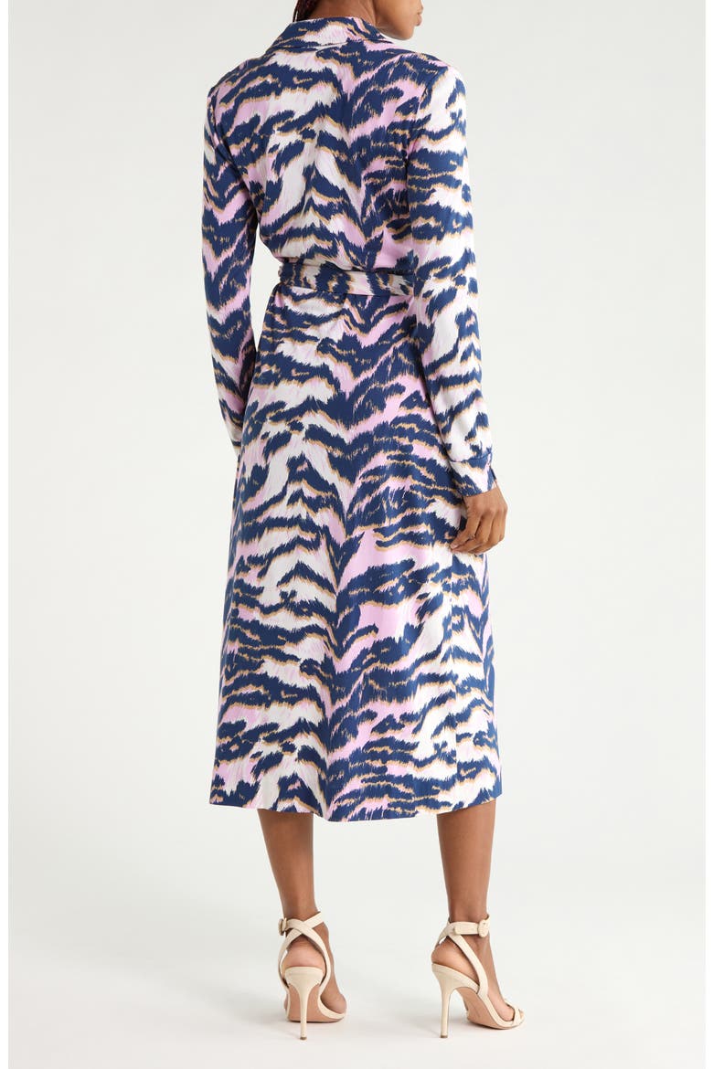 Abigail Long Sleeve Midi Wrap Dress, Alternate, color, PALACE TIGER PINK