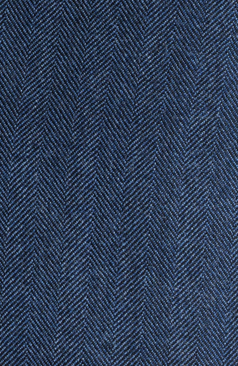 DANIEL HECHTER Modern Fit Blue Wool Blend Herringbone Sport Coat, Alternate, color, Navy