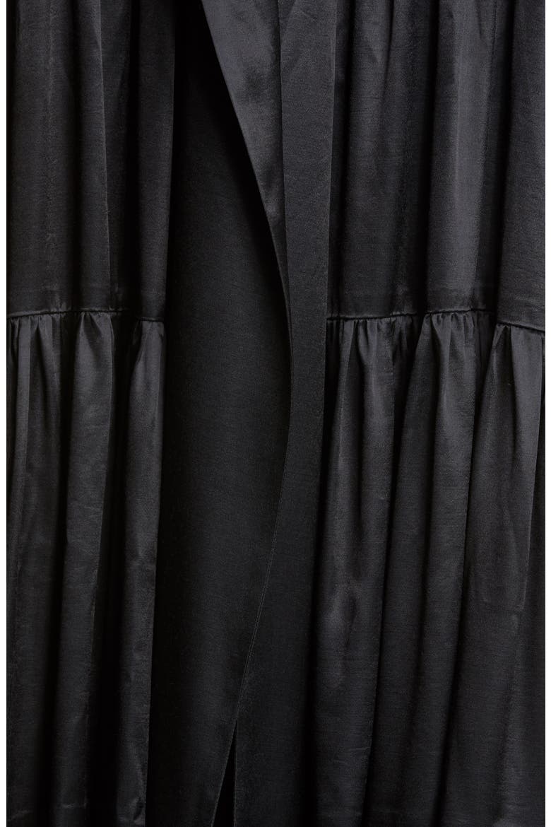 Long Sleeve Tiered Ruffle Jacquard Dress, Alternate, color, BLACK