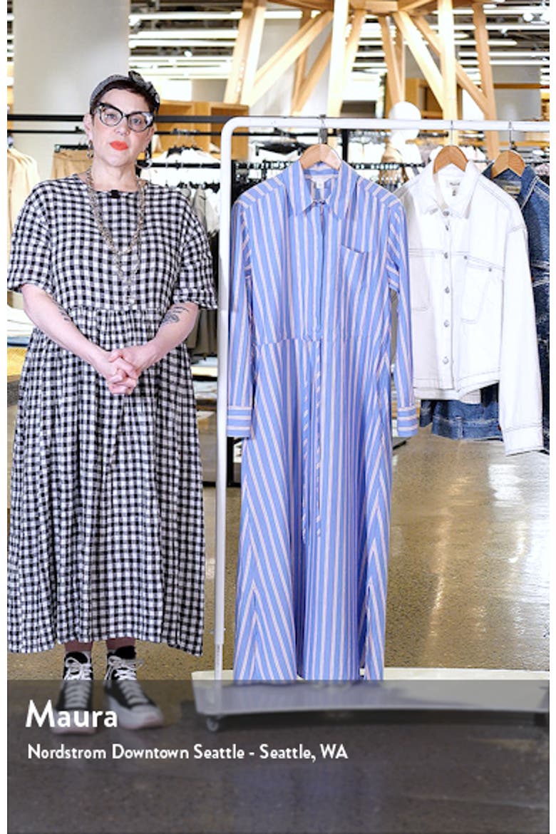 Stripe Long Sleeve Cotton Shirtdress video