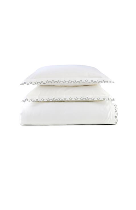 Scallop Edge Luxury Cotton Sateen Duvet Cover Sets