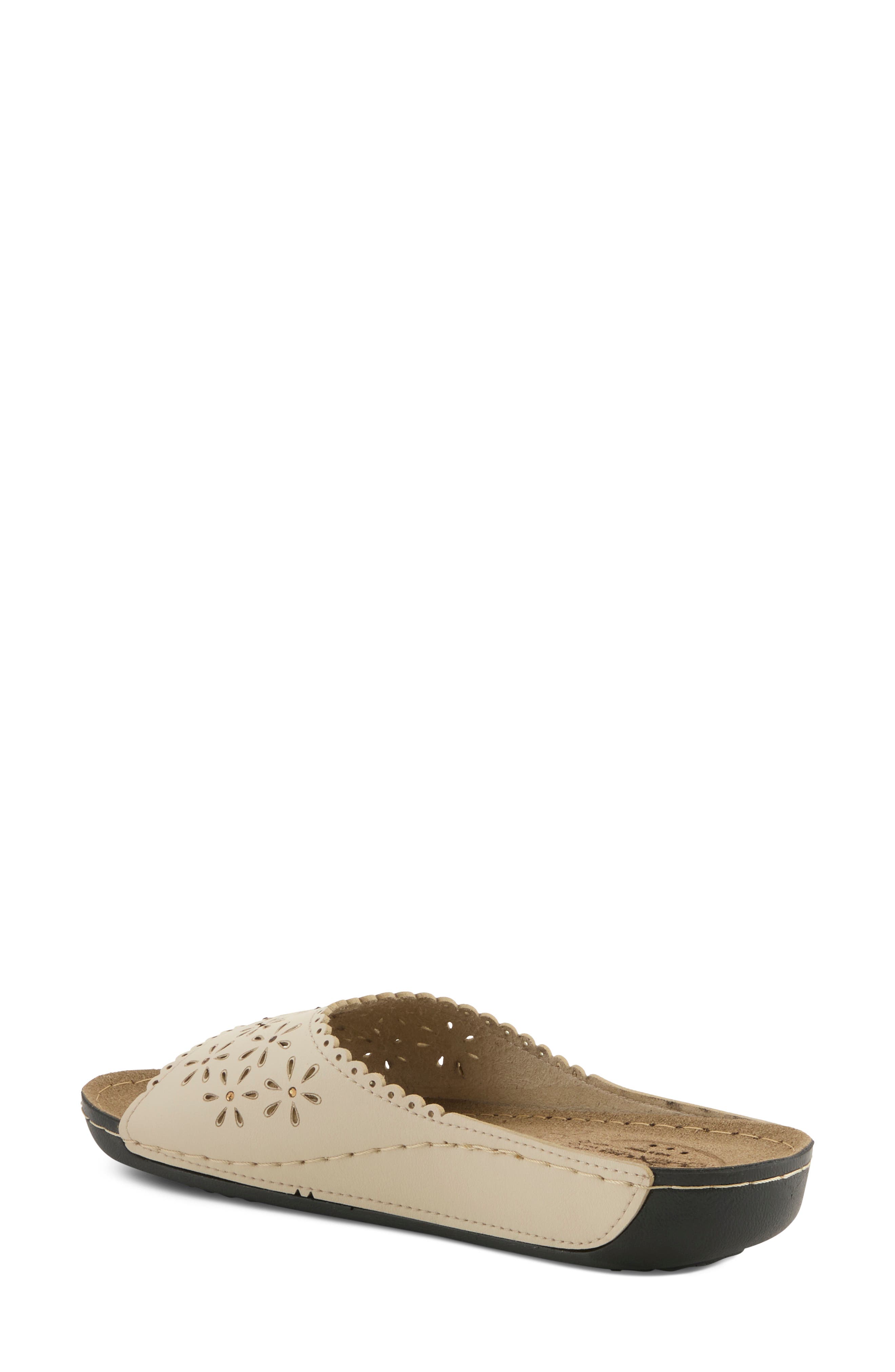 Rhinestone Lasercut Slide Sandal, Alternate, color, BEIGE