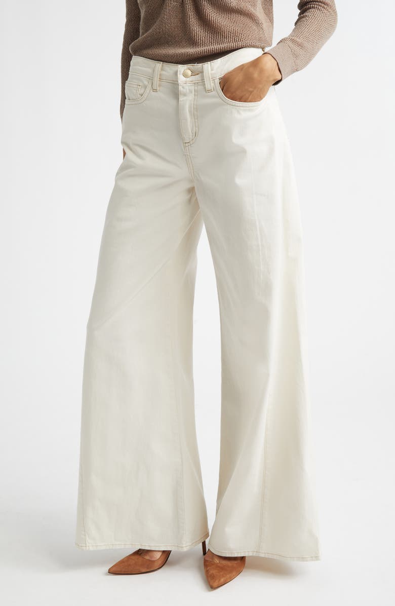 L'AGENCE Beau High Waist Wide Leg Jeans, Main, color, Macadamia