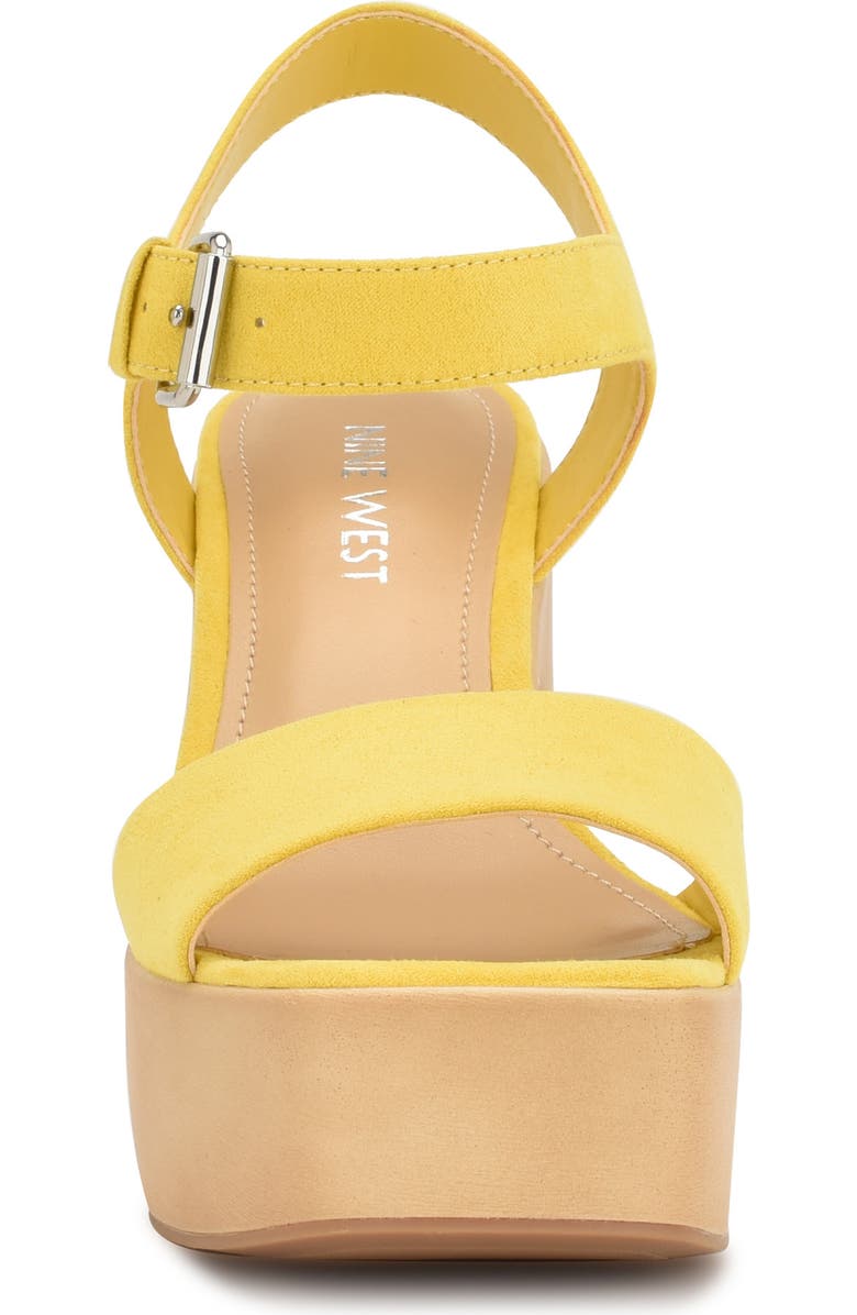 Nine West Open It Platform Heeled Sandal, Alternate, color, Yellow