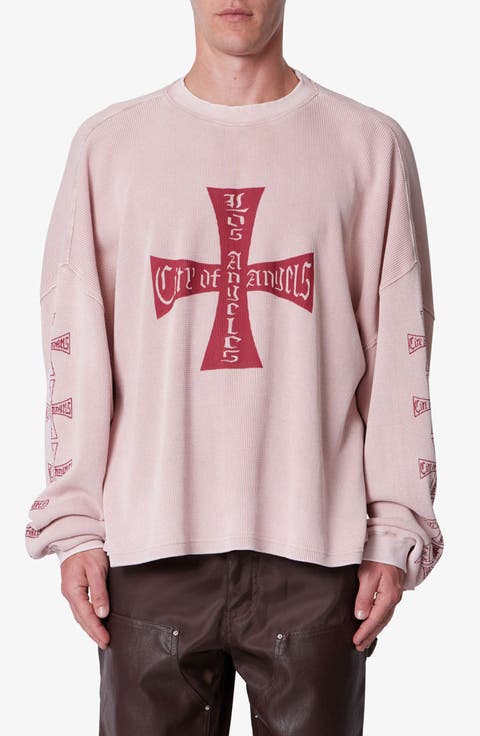 Washed LA Long Sleeve Thermal Knit T-Shirt