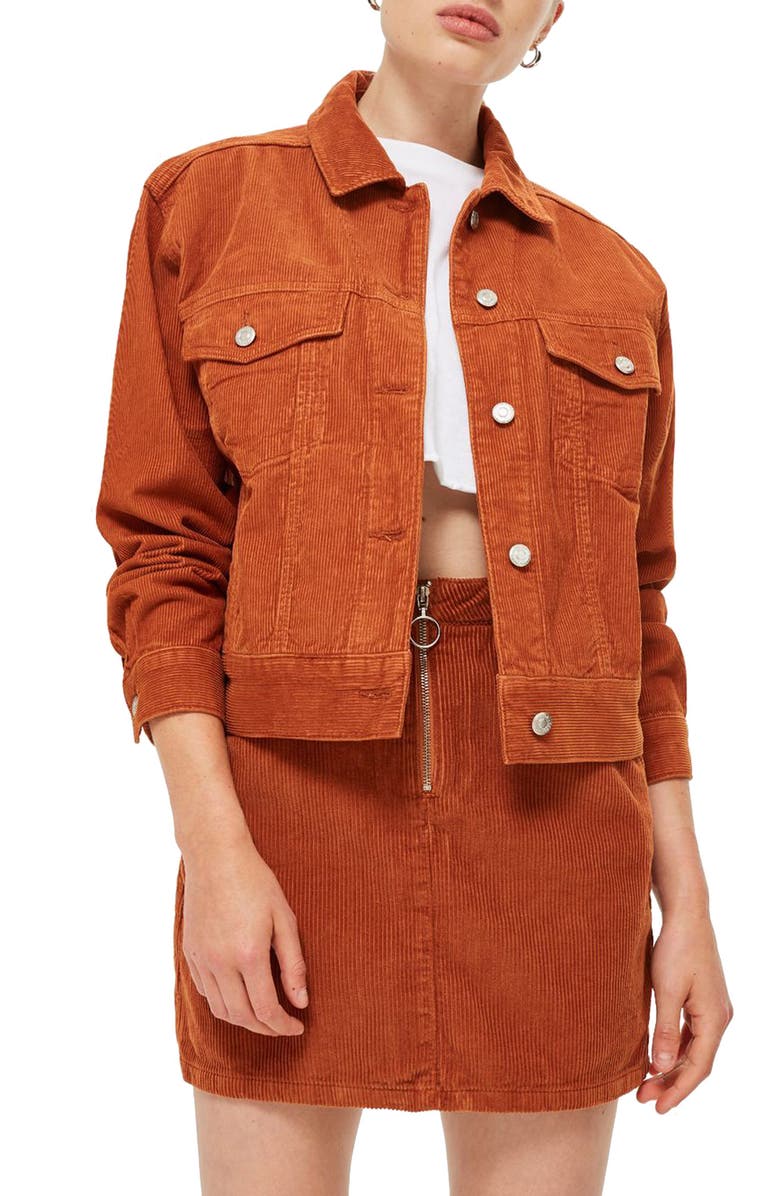 Topshop Boxy Oversize Corduroy Jacket, Main, color, 