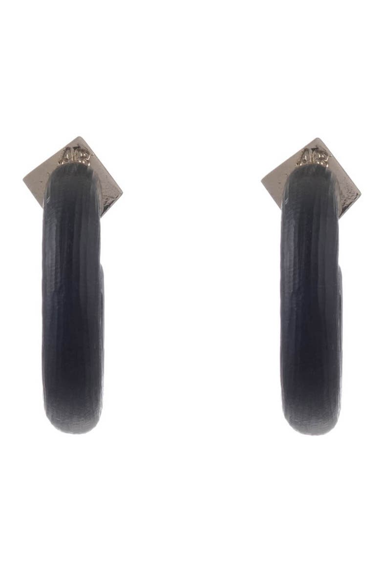 Hoop Earrings, Alternate, color, BLACK