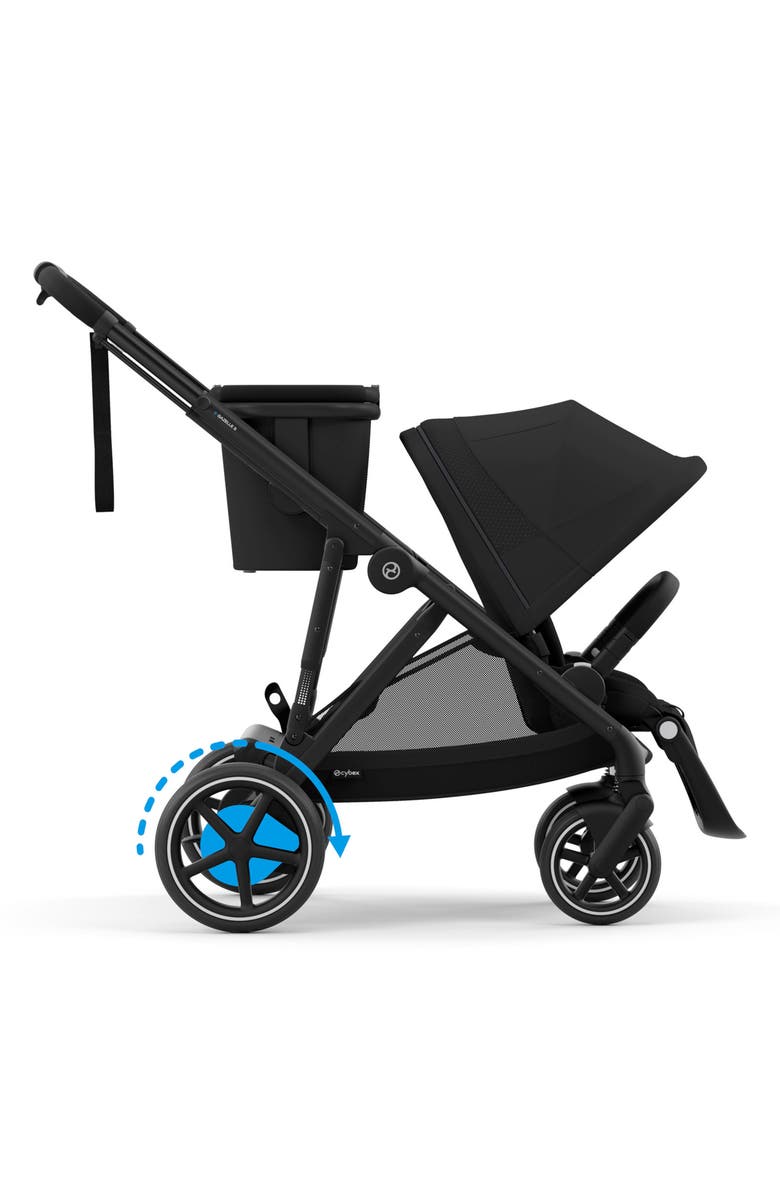 CYBEX eGazelle S Strolle & eGazelle Cot Travel System, Alternate, color, Moon Black