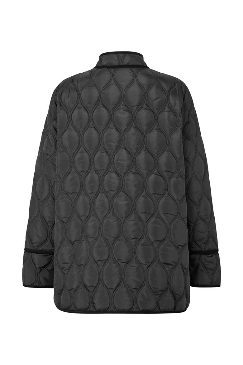 Long Sleeve Padded High Neck Coat, Alternate, color, Black