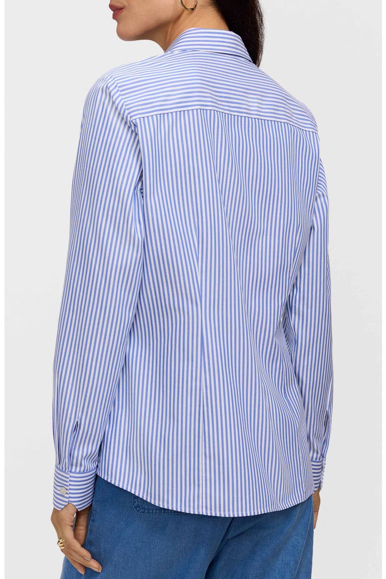 Dianna Stripe Cotton Button-Up Shirt, Alternate, color, POWDER BLUE/ WHITE