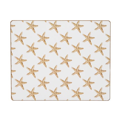 Sandbridge Stars Placemats, Set of 6 Coastal Ocean Beach Nautical, 13" x 16"