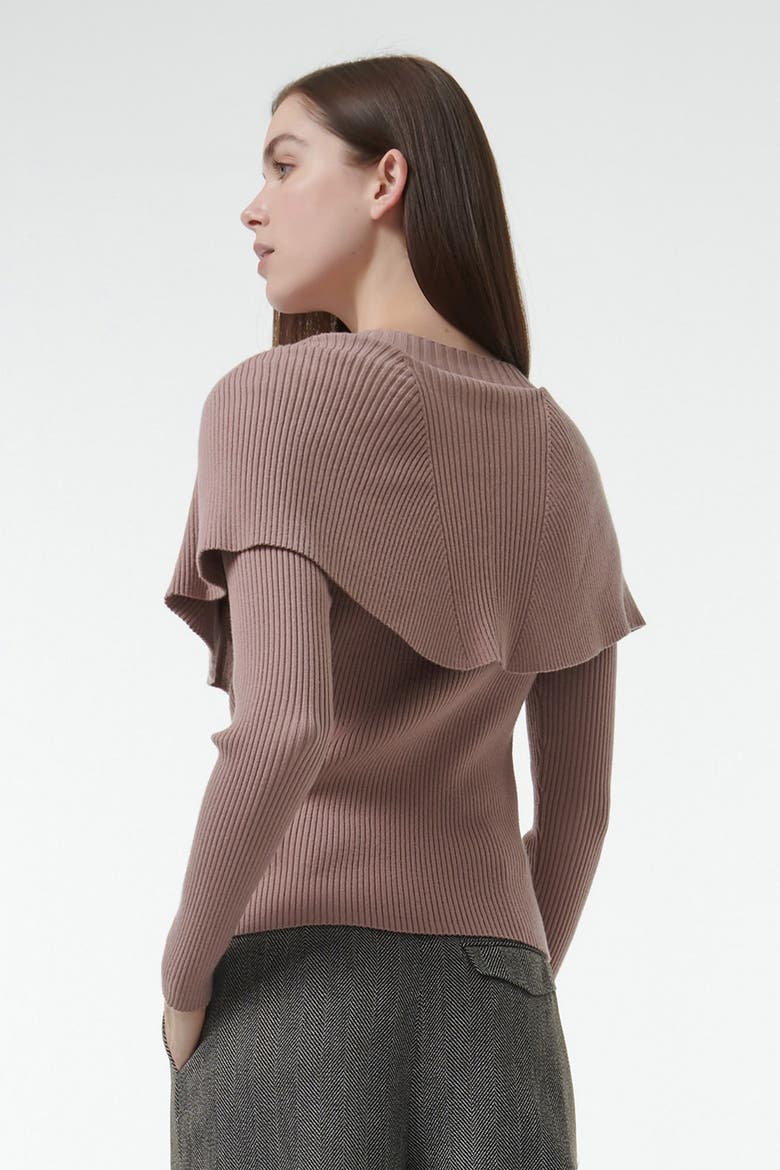 Cape Detail Fitted Sweater, Alternate, color, Pink