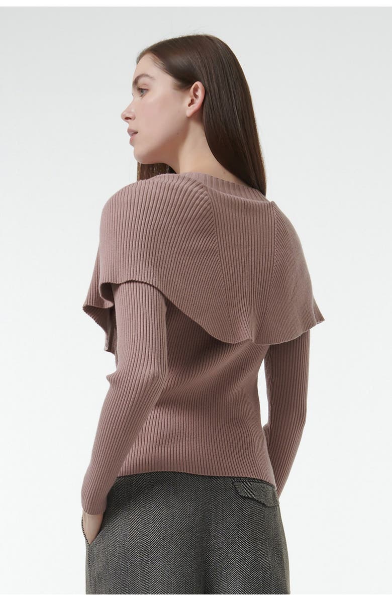 Leem Cape Detail Fitted Sweater, Alternate, color, Pink