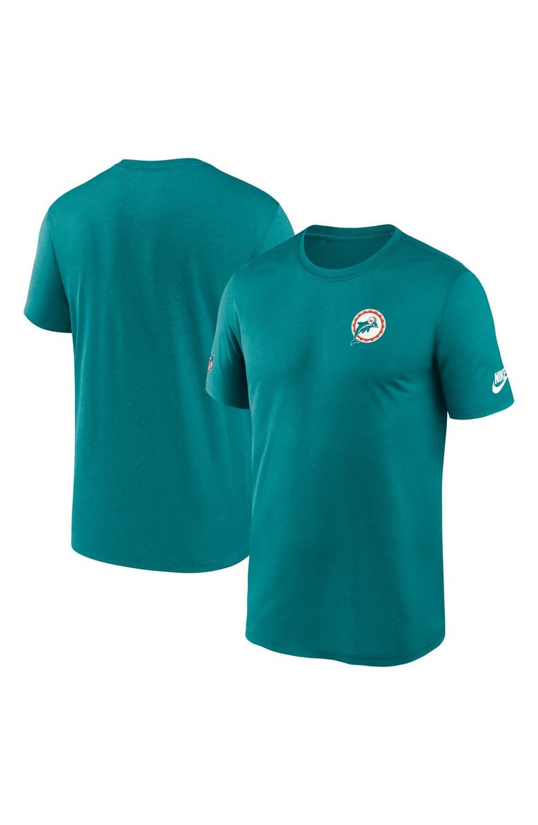 Nike Men's Nike Aqua Miami Dolphins Sideline Alt Pack Small Logo Legend Performance T-Shirt, Alternate, color, Aqua