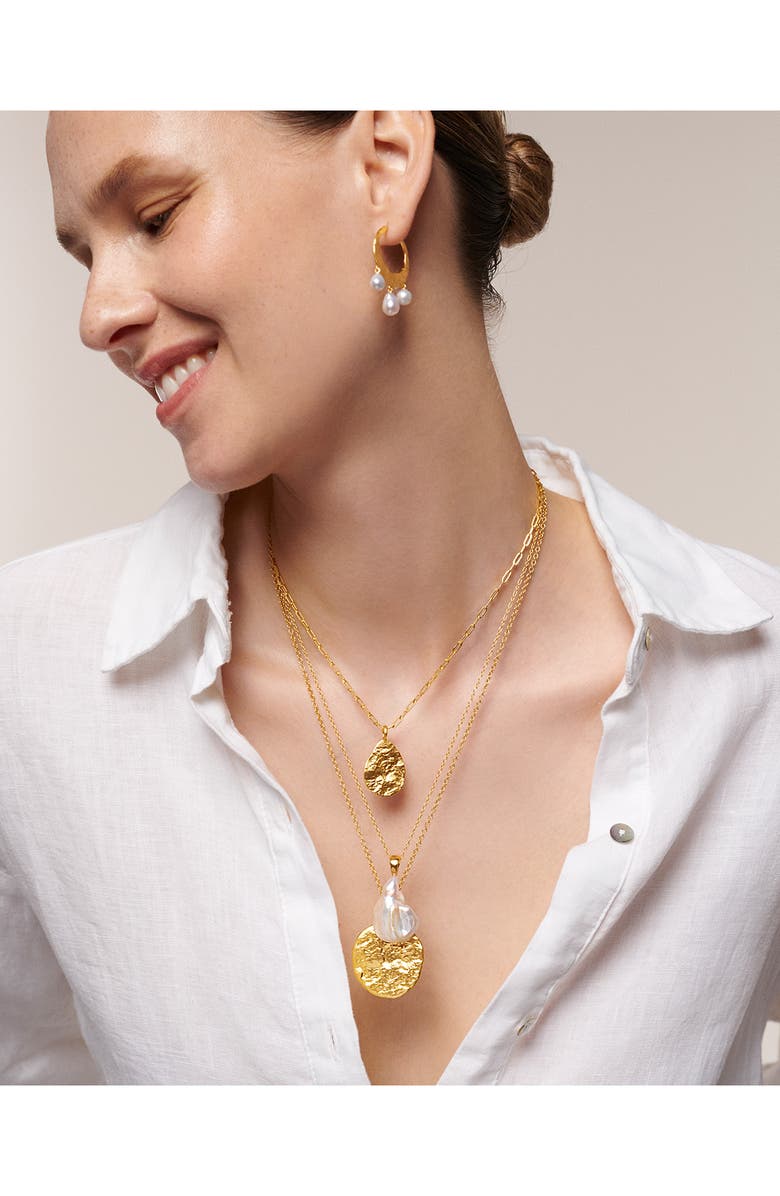 Monica Vinader Capri Teardrop Pendant Necklace, Alternate, color, 18Ct Gold Vermeil