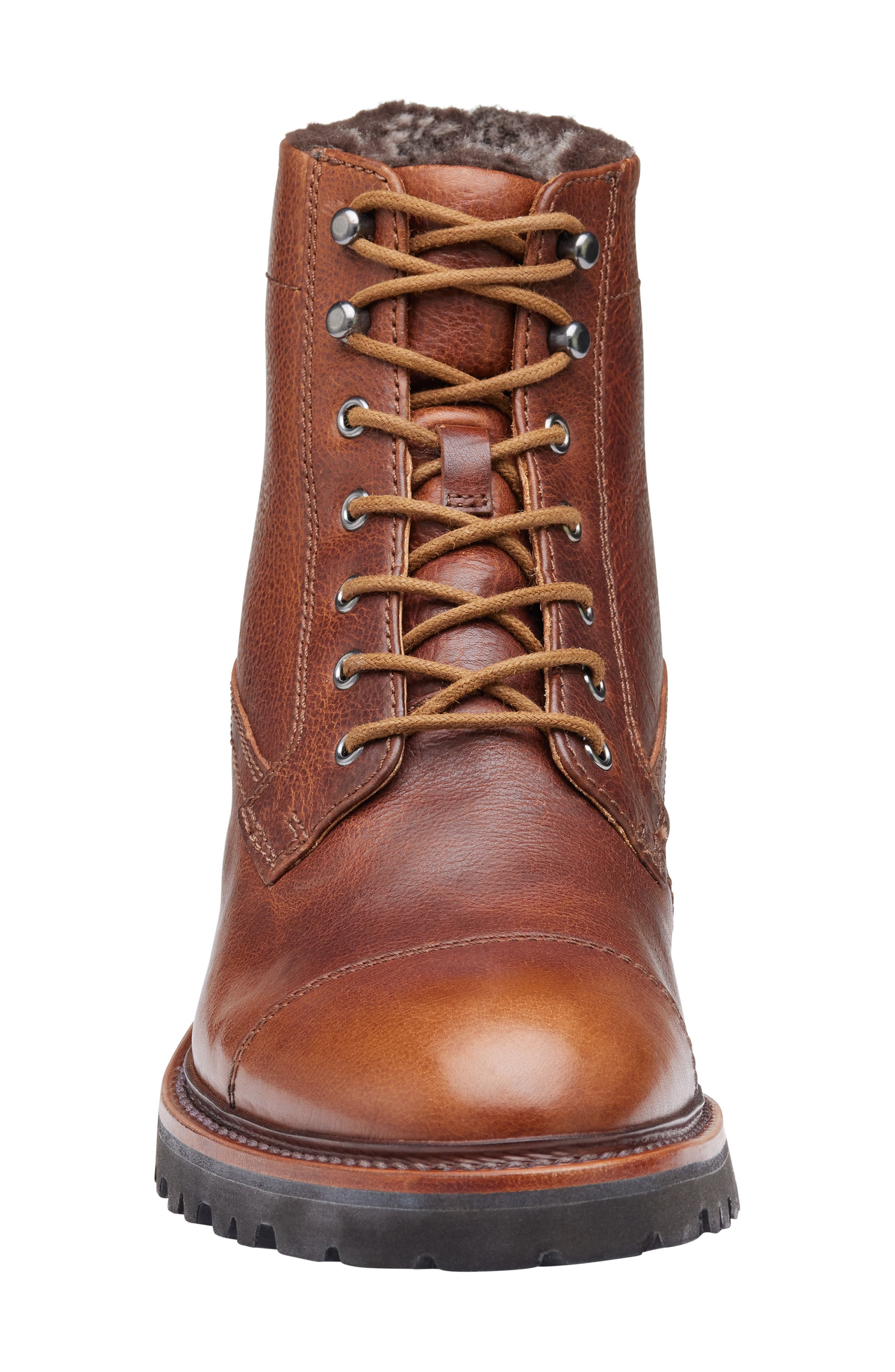 JOHNSTON & MURPHY COLLECTION Dudley Cap Toe Genuine Shearling Lined ...