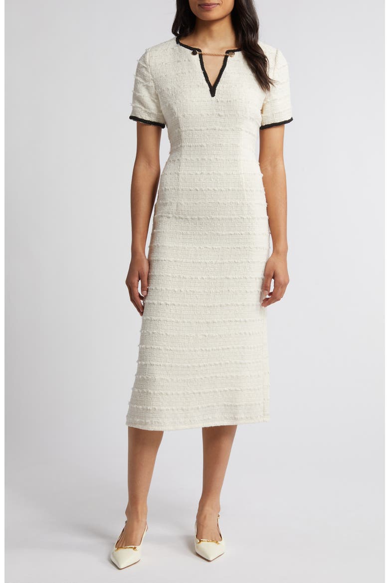 Tweed Midi Dress, Main, color, IVORY