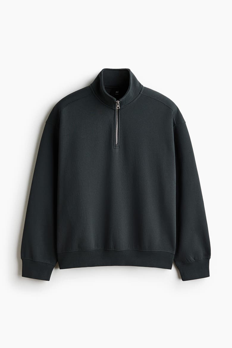 Loose Fit Zip-top Sweatshirt, Alternate, color, Dark gray