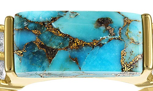 Fzn Composite Turquoise Ring In Gold