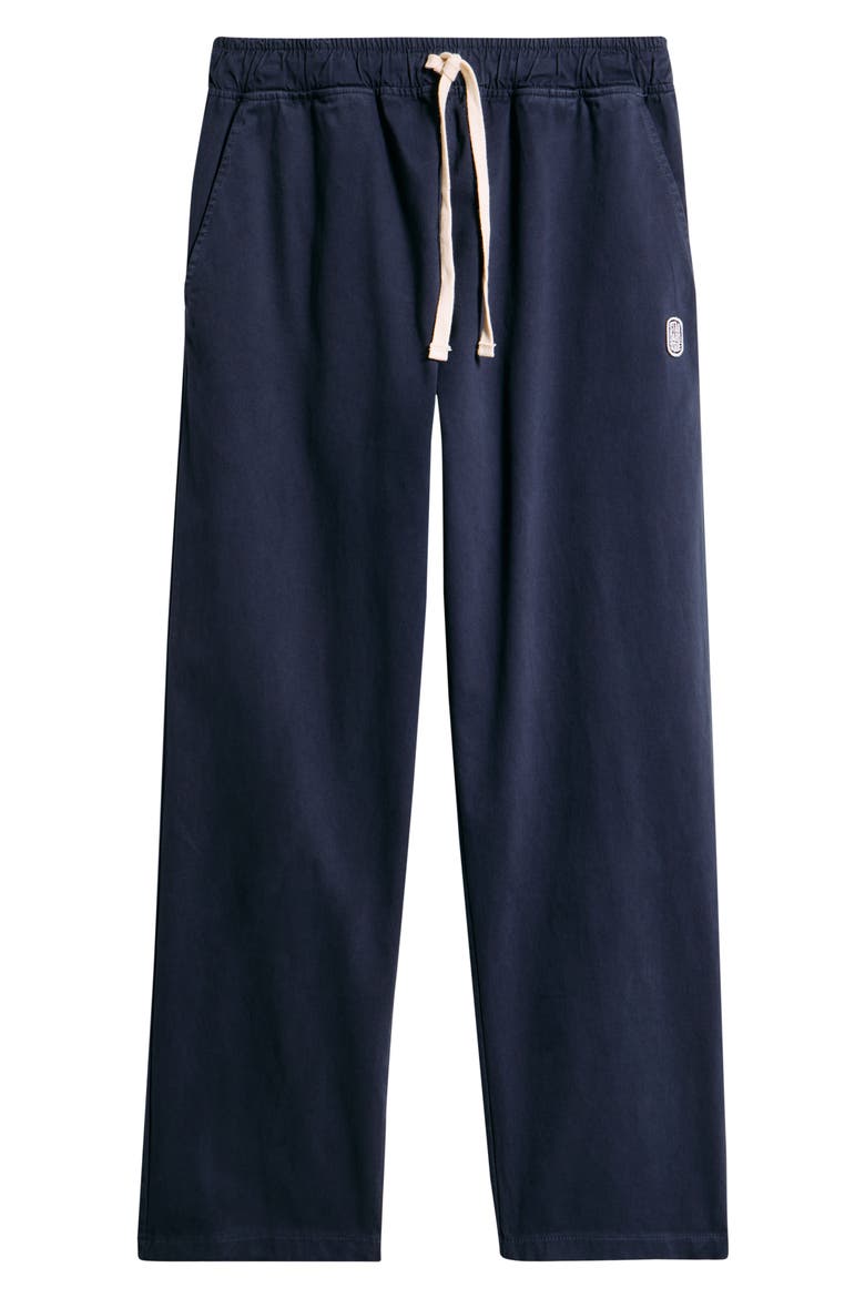 Standard Cotton Stretch Poplin Drawstring Slacker Pants, Alternate, color, NAVY