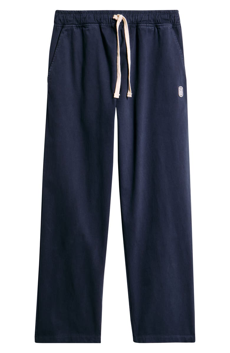 STANDARD ISSUE Standard Cotton Stretch Poplin Drawstring Slacker Pants, Alternate, color, Navy