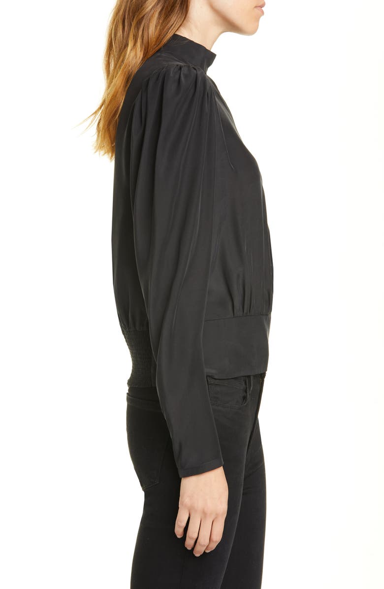 FRAME Keyhole Silk Satin Top, Alternate, color, 